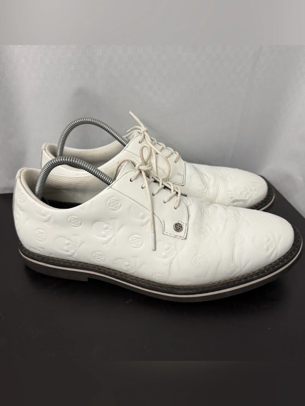 G/FORE Men's Gallivanter Debossed Skull & T's Leather Golf Shoes 12 Wide